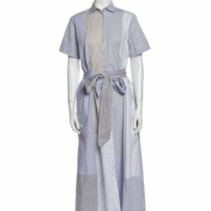 Lisa Marie Fernandez patchwork Chambray Shirtdress XL